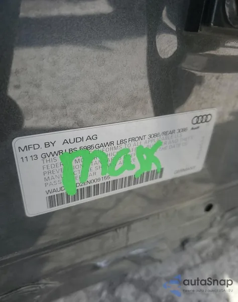 2014 Audi S8 Quattro z USA, uszkodzony, nr VIN WAUD2AFD2EN009155